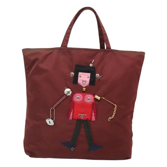 PRADA Hand Bag Nylon Red Auth - Picture 2 of 16